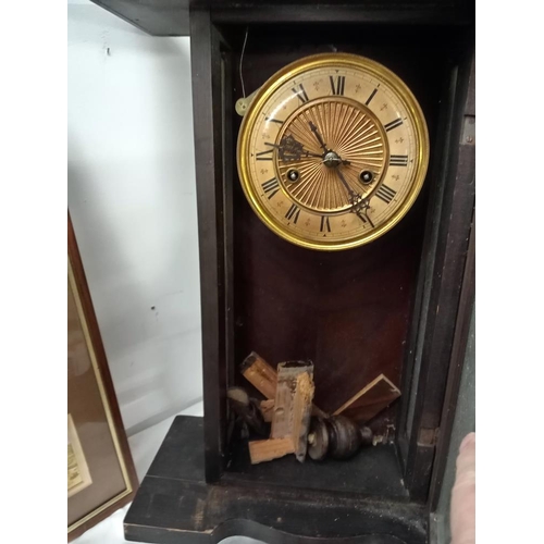 383 - An old wall clock for spares & repairs A/F