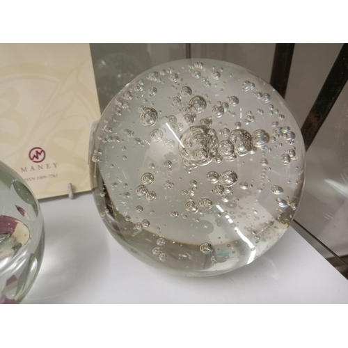 397 - A large glass paperweight & 1 other