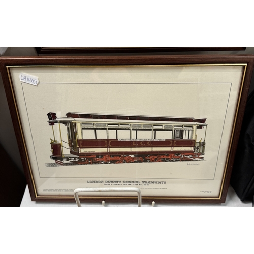 707 - Six framed & glazed prints of trams