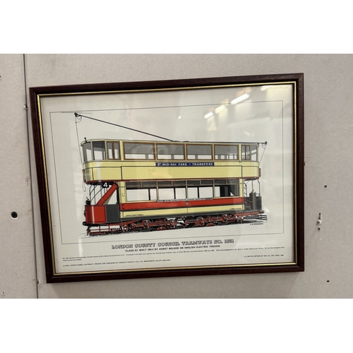 707 - Six framed & glazed prints of trams