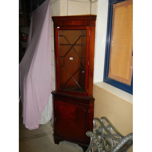 1442 - A good mahogany astragal glazed corner cabinet, COLLECT ONLY.