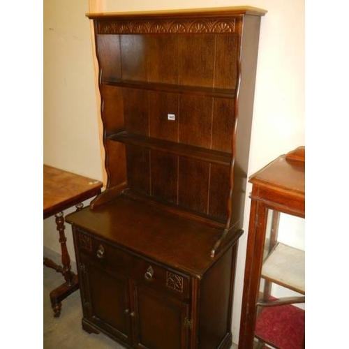 1445 - A small oak kitchen dresser. COLLECT ONLY.