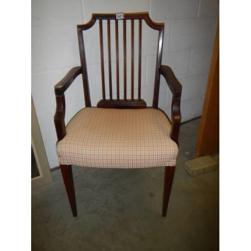 1471 - A mahogany elbow chair, COLLECT ONLY.