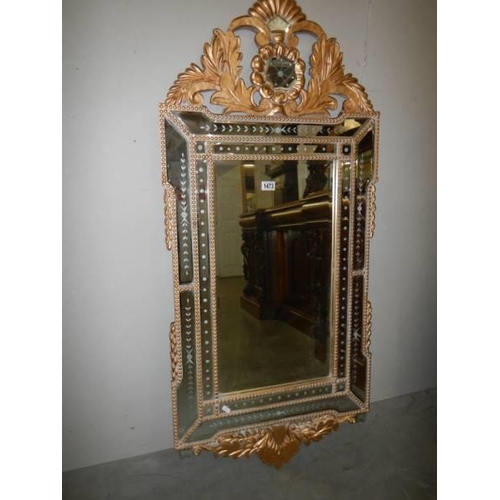 1473 - A large Venetian style wall mirror. COLLECT ONLY.