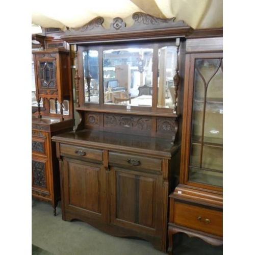 1478 - A Victorian mahogany mirror backed sideboard, COLLECT ONLY.