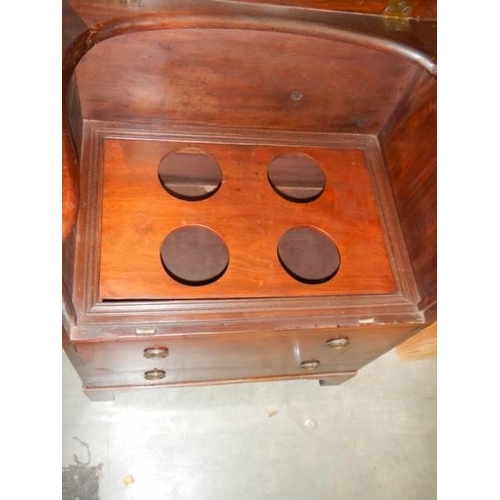 1484 - A small mahogany commode converted to a wine cooler. COLLECT ONLY.