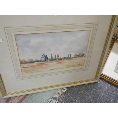 1486 - Four framed and glazed rural scene watercolours. COLLECT ONLY.