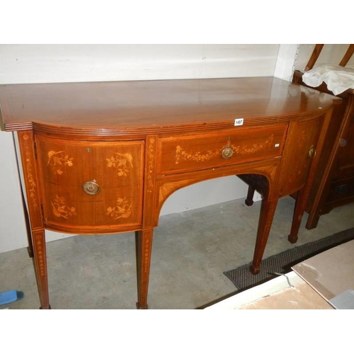 1497 - An Edwardian mahogany inlaid sideboard. COLLECT ONLY.