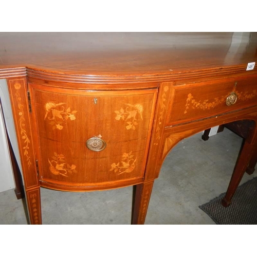 1497 - An Edwardian mahogany inlaid sideboard. COLLECT ONLY.