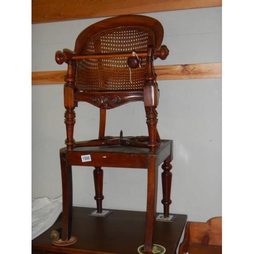 1500 - A 19th century child's high chair, COLLECT ONLY.