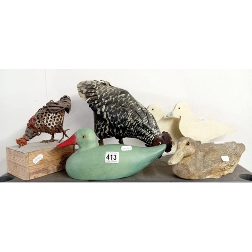 413 - A quantity of duck & hen figures