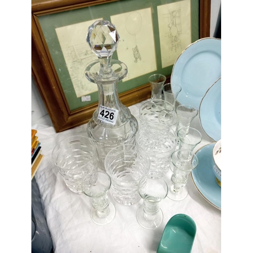 426 - A quantity of glassware including decanter