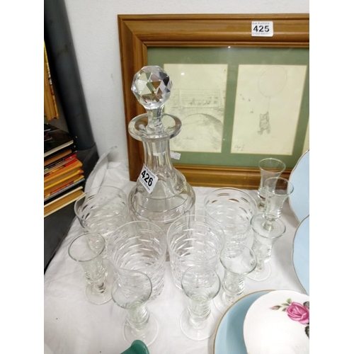 426 - A quantity of glassware including decanter