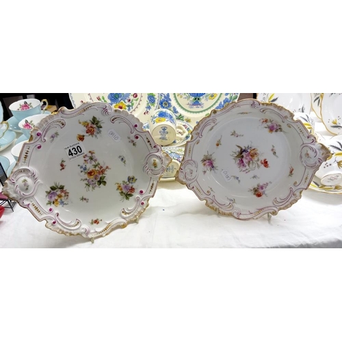 430 - An early French plate & dish with flower design