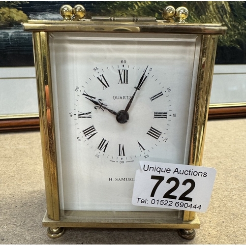 722 - A H. Samuel quartz brass clock