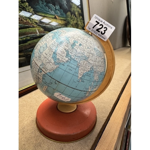 723 - A vintage toy & plastic toy globe