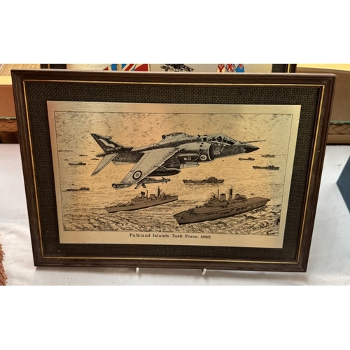 739 - A quantity of military framed images