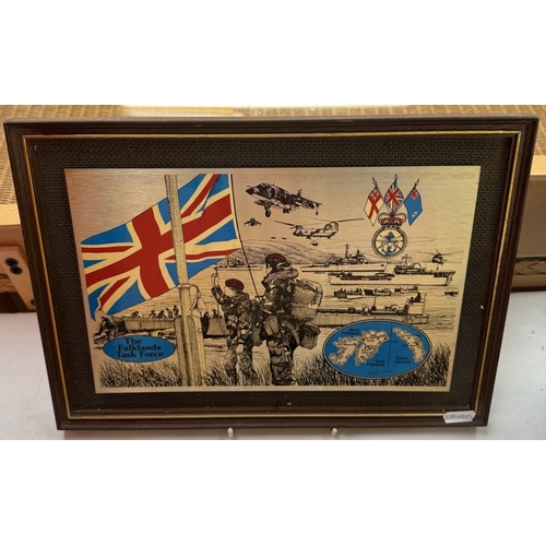 739 - A quantity of military framed images