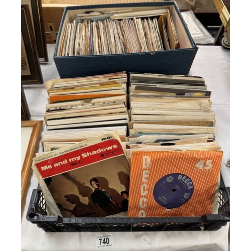 740 - 2 boxes of 45rpm records - 60' & 70's good mix