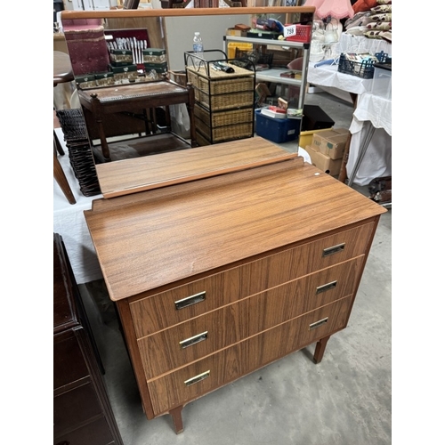 759 - A retro teak effect mirror back dressing table