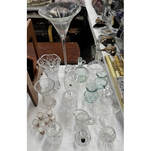 775 - A quantity of glassware including Edinburgh crystal, RCR decanter etc