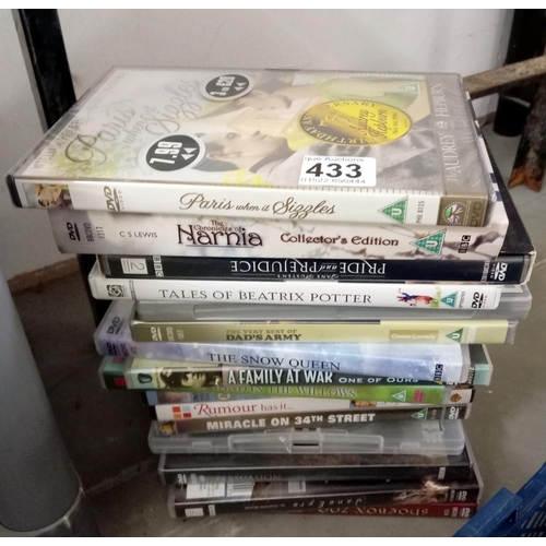 433 - A quantity of DVD's including The Chronicles of Narnia collection etc.