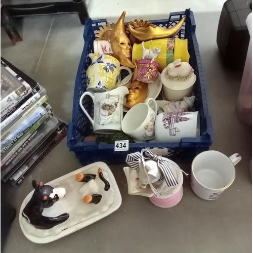 434 - A quantity of miscellaneous including mugs etc.