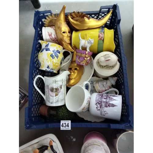 434 - A quantity of miscellaneous including mugs etc.