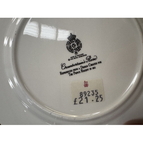 803 - A Royal Worcester chamberlains rose pattern plate with box