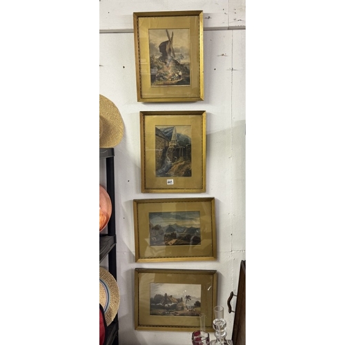 441 - 4 framed & glazed rural scenes. COLLECT ONLY