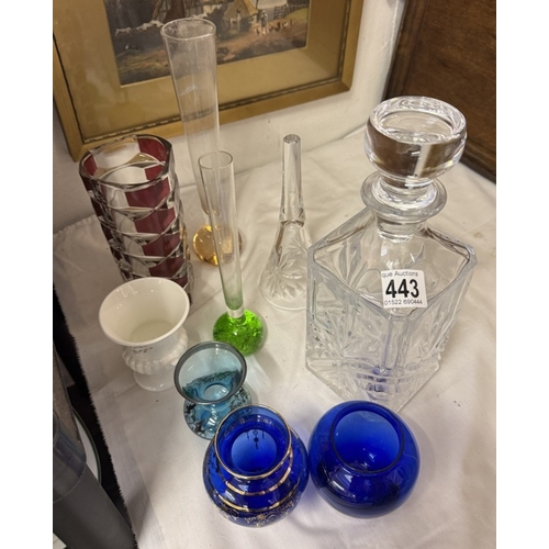 443 - A quantity of glassware including decanter