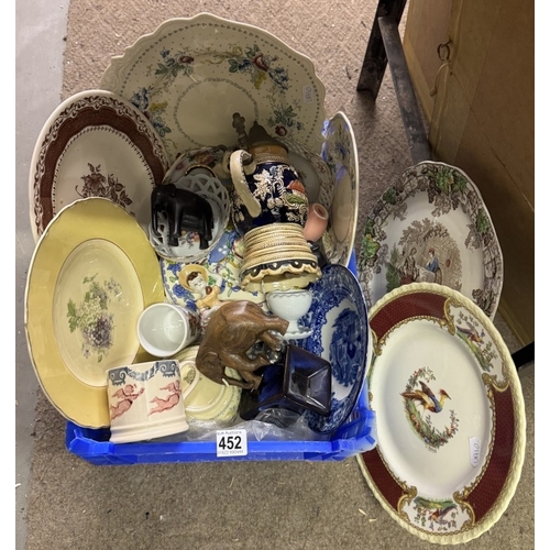 452 - A quantity of miscellaneous items including plates & figures etc.