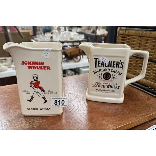 810 - 2 Teachers & Johnnie Walker pub advertising jugs by Wade & Seton pottery