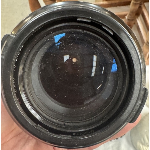 812 - A Minolta 70-210 A/F Lens & Hoya 55mm skylight A/F 28-70 camera lenses