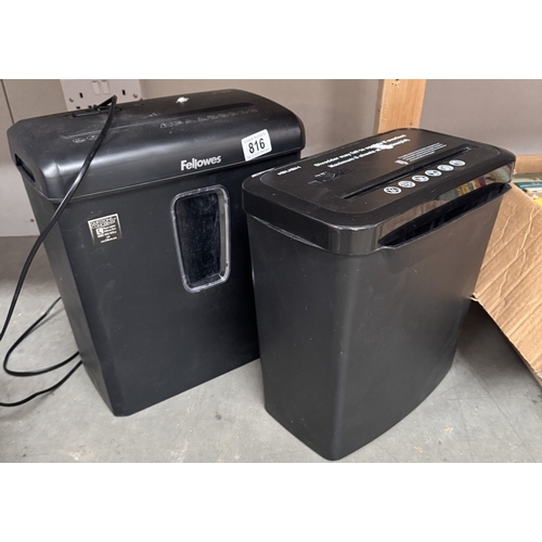 816 - 2 paper shredders