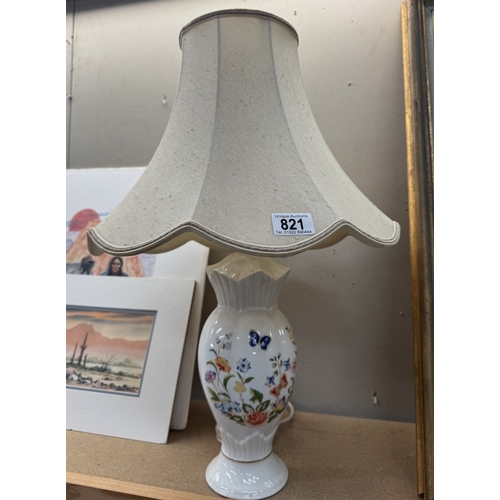 821 - An Aynsley table lamp with shade.