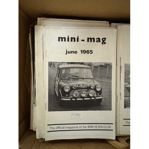 838 - A box of 1960s Mini Mag club magazines & other classic mini ephemera