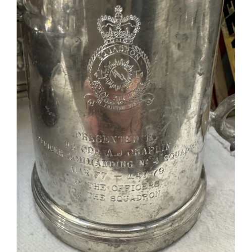 839 - A quantity of silver plate & pewter including tankards & tureens