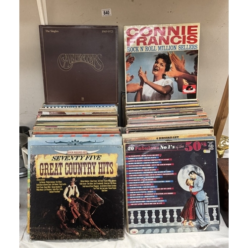 840 - A quantity of LPs including Connie Francis, Brenda Lee, LindisFarne etc