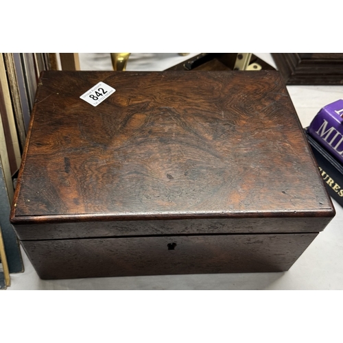 842 - A rosewood locked box