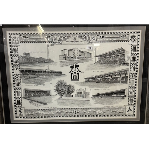 845 - A framed and glazed Notts County Football Club photograph, COLLECT ONLY.