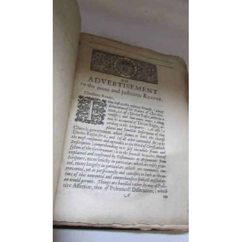 1203 - Jus Divinum Regiminis Ecclesiastici Or The Divine Right Of Church Government. 1646. Repaired and Reb... 