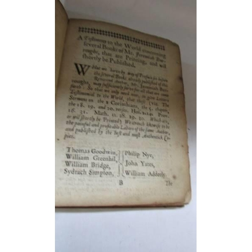 1207 - Burroughs, Jeremiah, Gospel reconciliation or Christ's trumpet of peace to the world. 1657, London. ... 