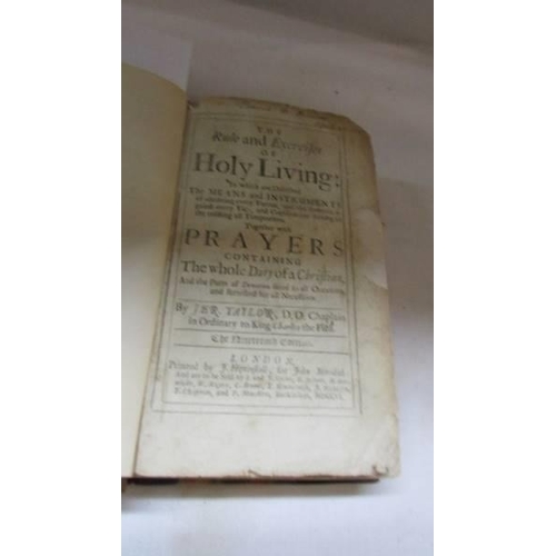 1210 - Taylor, Jeremy, The Rule And Exercises Of Holy Living. 1706, London. Finely rebound.