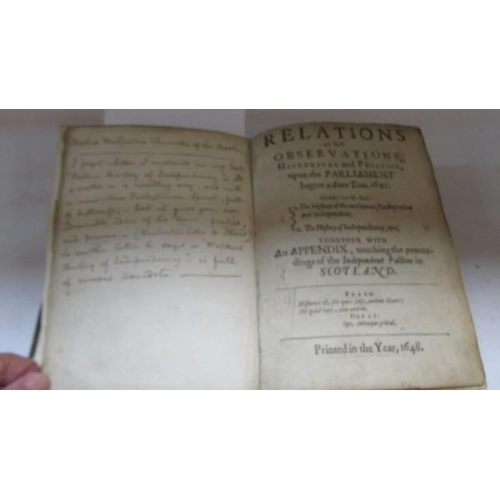 1211 - Walker, Clement, Relations And Observations Historical And Politick: History Of Independency. 1648-4... 