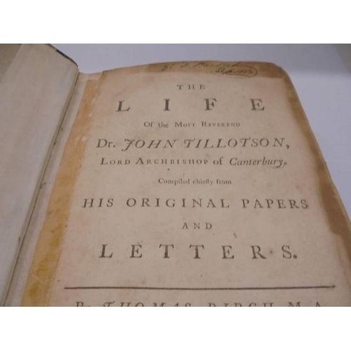 1222 - Birch, Thomas, Dr John Tillotson Lord Archbishop of Canterbury His Original Papers and Letters, 1752... 