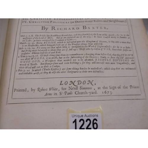 1226 - Baxter, Richard, A Christian Directory: or, a Summ of Practical Theologie, and Cases of Conscience. ... 