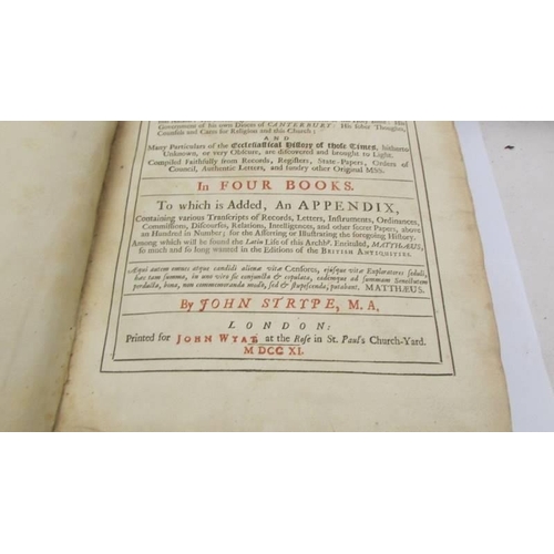 1234 - Strype, John, The History of the Life and acts of Edmund Grindal. 1710, 2 volumes in 1. Bound with T... 