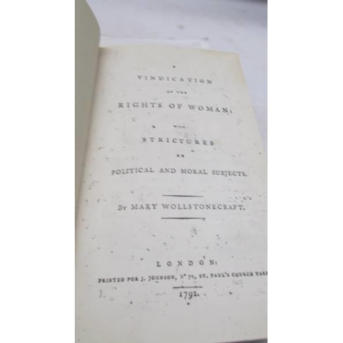 1246 - Vindication of the Rights of Women by Mary Wolstonecraft. 1792. London. 1st Edition, photocopied thr... 