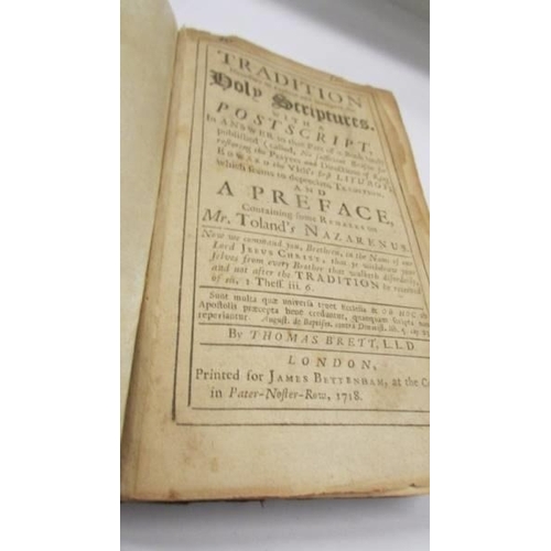 1251 - Brett, Thomas, Tradition Necessary to Explain and Interpret the Holy Scriptures; With a Postscript. ... 